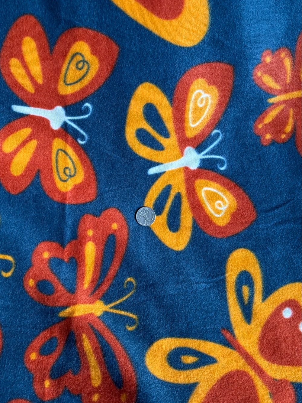 Beautiful Reversable Butterfly Lightweight Fleece Blanket  44”x60” New